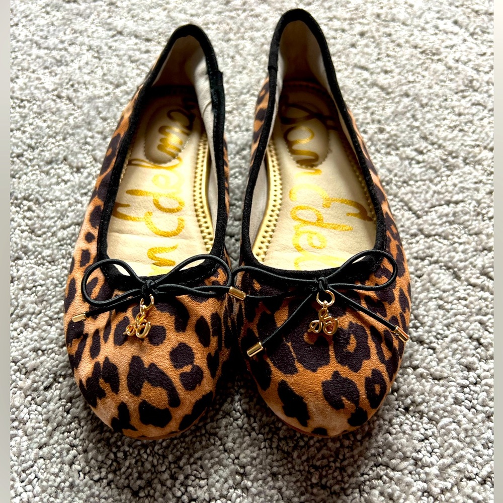 Sam Edelman cheetah print Felicia ballet flats size 1 girls